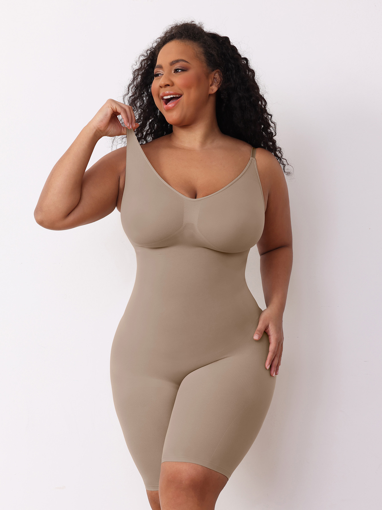 Womens Seamless Shapewear Bodysuit Romper - Full Body Shaper Jumpsuit